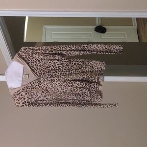 Used Vertigo Paris Leopard Zip Up Sweater Medium